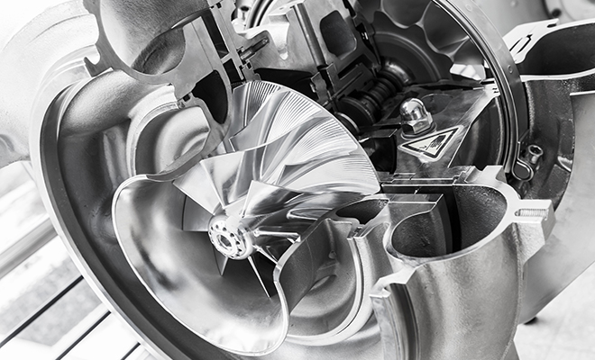 Turbocharger structure with cuted section Turbocharger structure with cuted section